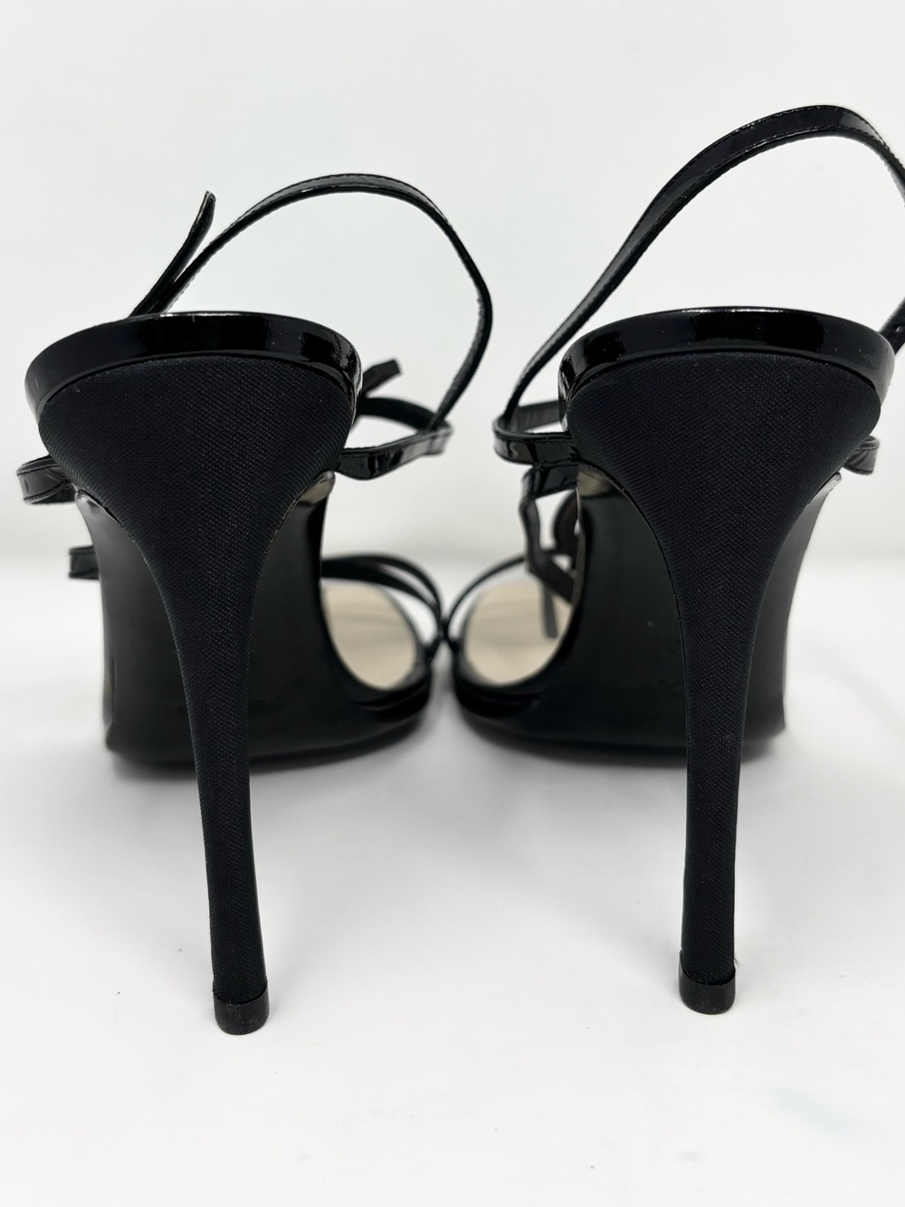 YSL Yves Saint Laurent Hero 105 Patent Logo Heels Sandals Size 40 10 SS 2008 - Picture 10 of 16